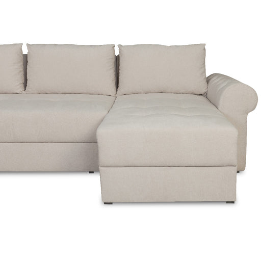 Coltar Extensibil Dreapta Trendy, 5 Locuri, Lada Depozitare, Wind 5, Crem, 275 Cm