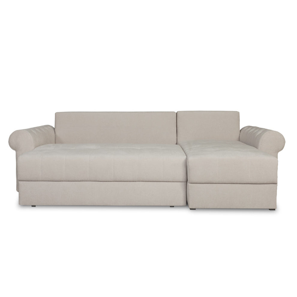 Coltar Extensibil Dreapta Trendy, 5 Locuri, Lada Depozitare, Wind 5, Crem, 275 Cm