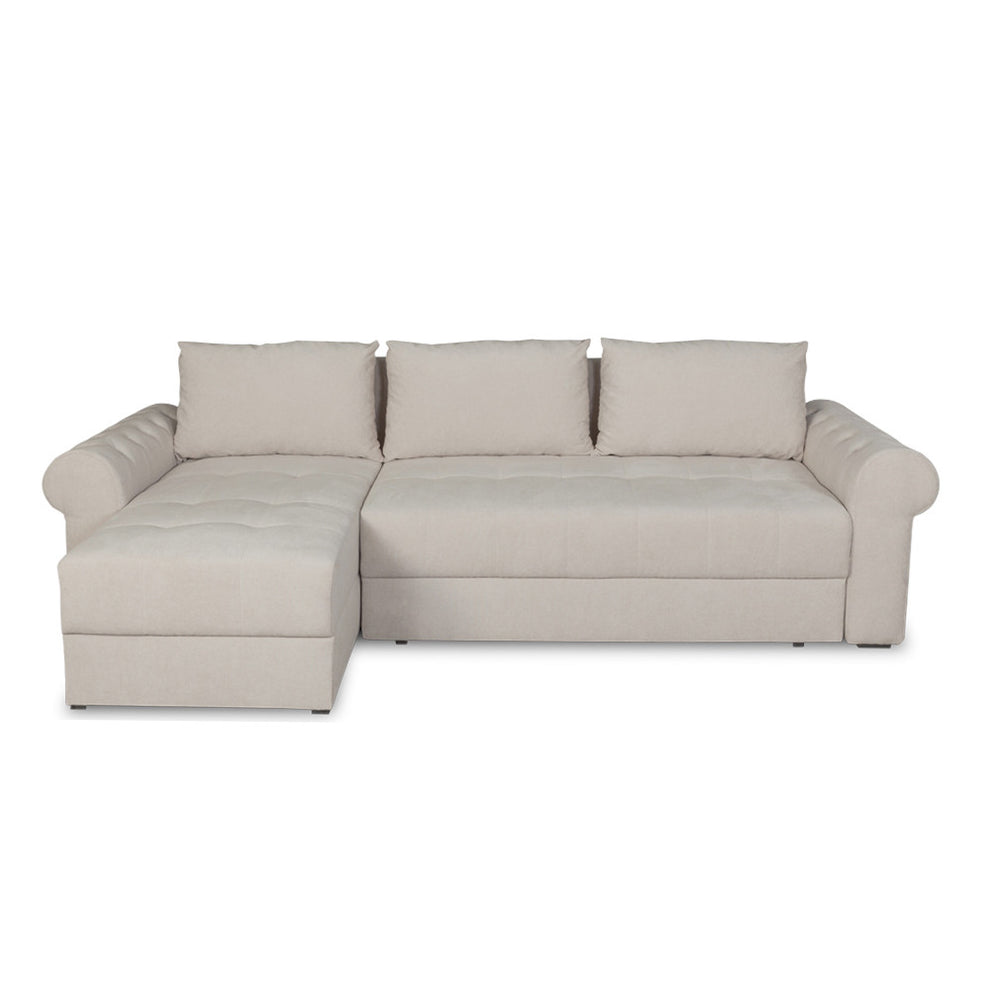 Coltar Extensibil Stanga Trendy, 5 Locuri, Lada Depozitare, Crem, Wind 5, 275 Cm