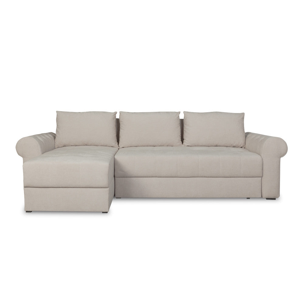 Coltar Extensibil Stanga Trendy, 5 Locuri, Lada Depozitare, Crem, Wind 5, 275 Cm