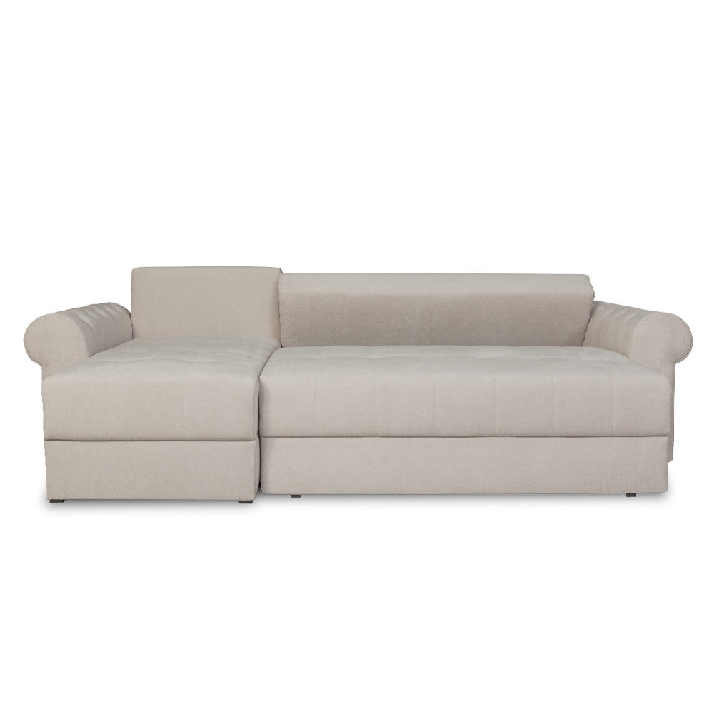 Coltar Extensibil Stanga Trendy, 5 Locuri, Lada Depozitare, Crem, Wind 5, 275 Cm