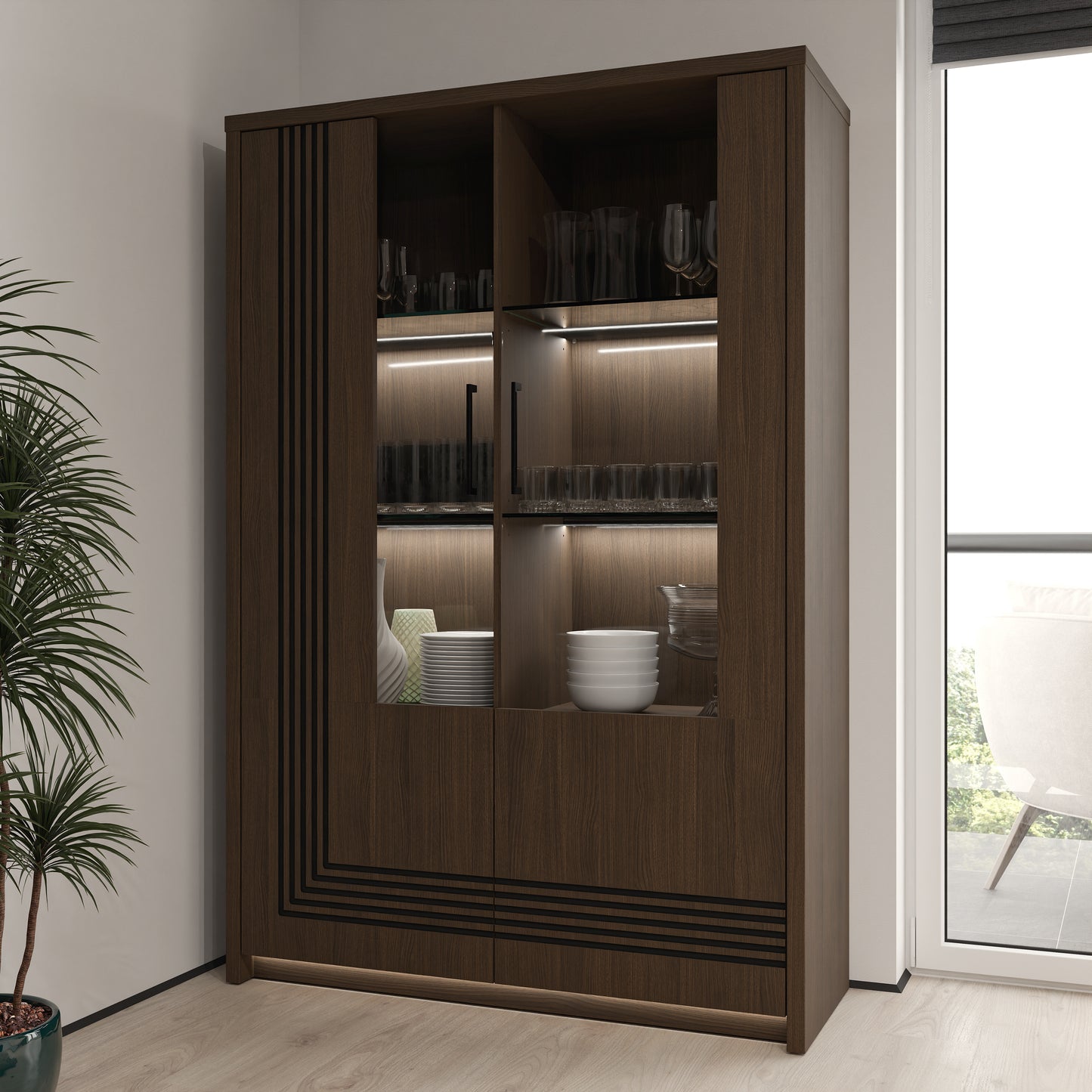Led Polite Vitrina Cu 2 Usi Euforica