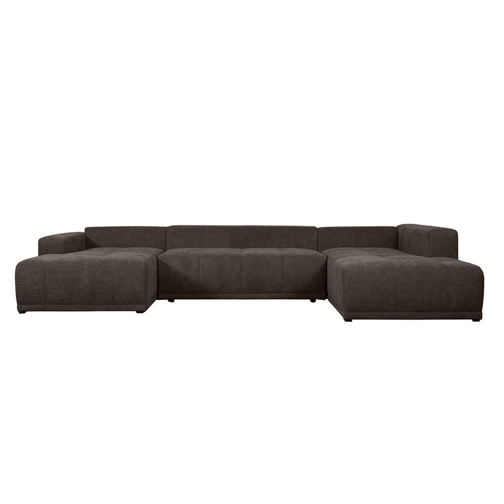 Coltar U Extensibil Otis Dreapta, 6 Locuri, Lada Depozitare, Gri Inchis, 357 Cm
