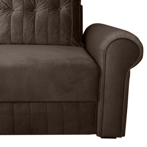 Coltar Extensibil Stanga Chic, 5 Locuri, Lada Depozitare, Maro, 273 Cm