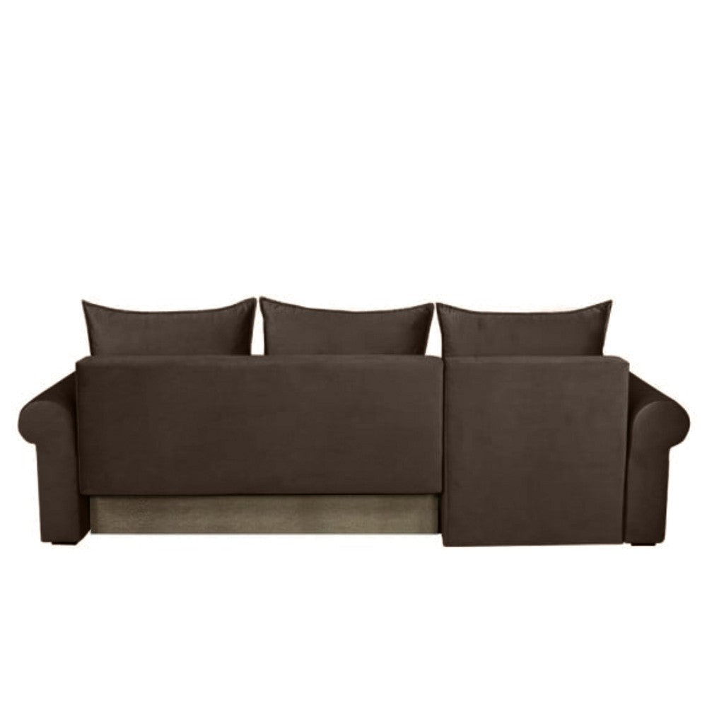 Coltar Extensibil Stanga Chic, 5 Locuri, Lada Depozitare, Maro, 273 Cm