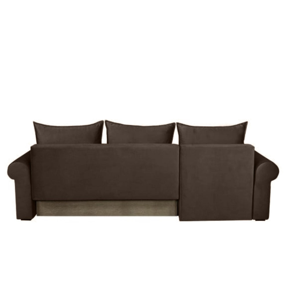Coltar Extensibil Stanga Chic, 5 Locuri, Lada Depozitare, Maro, 273 Cm