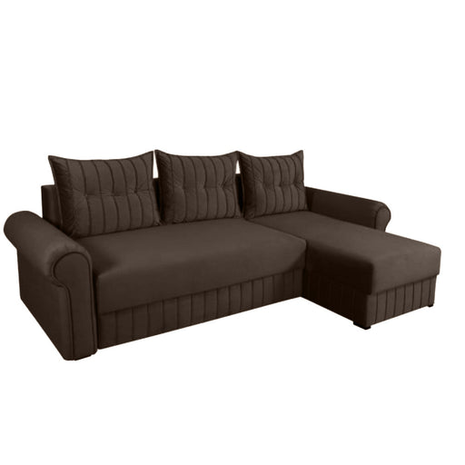 Coltar Extensibil Dreapta Chic, 5 Locuri, Lada Depozitare, Maro, 273 Cm