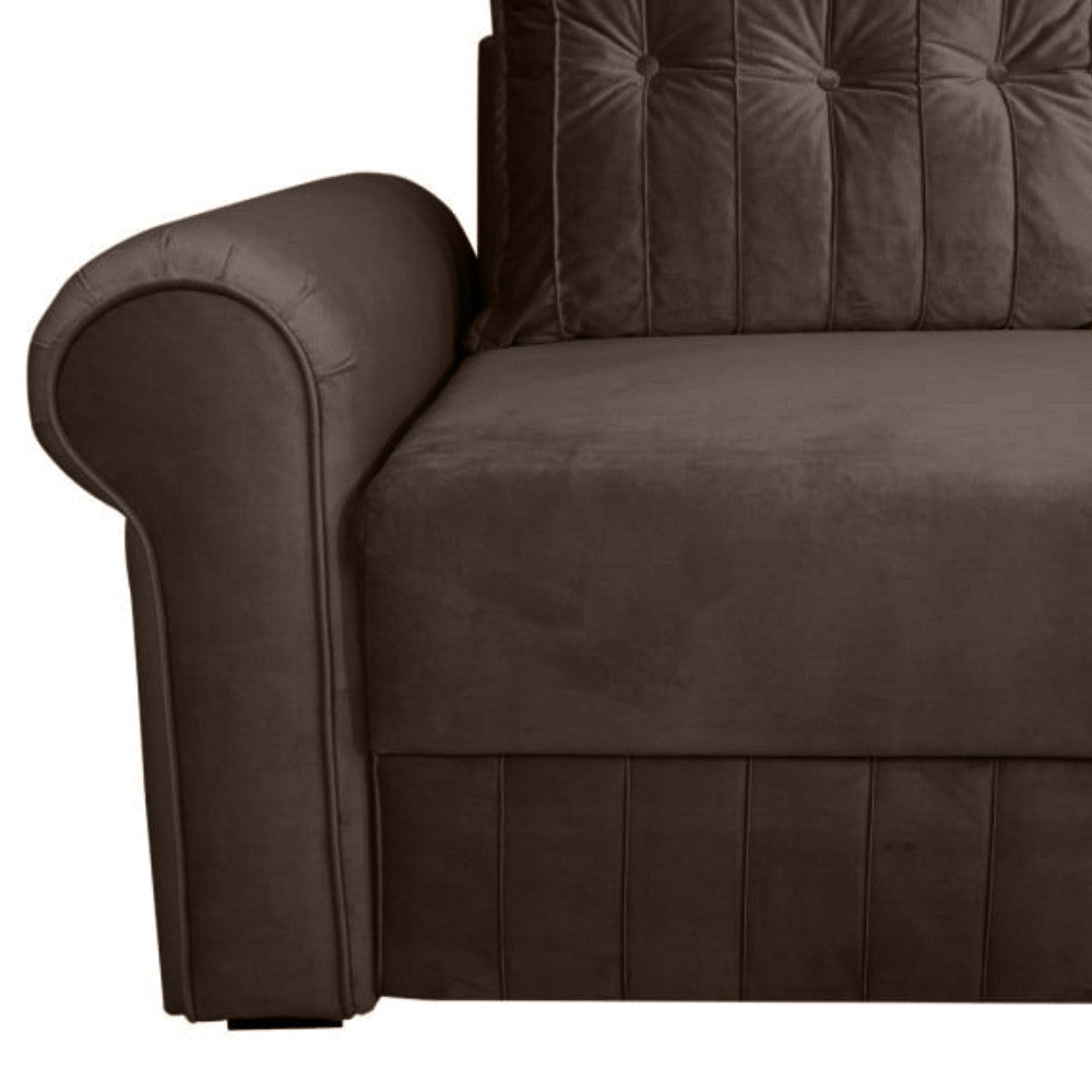 Coltar Extensibil Dreapta Chic, 5 Locuri, Lada Depozitare, Maro, 273 Cm