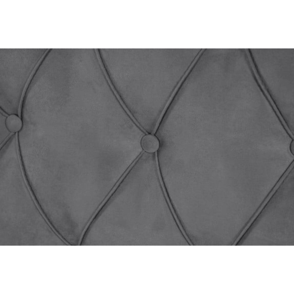 Pat Tapitat Cu Somiera Rabatabila Saint Tropez, Gri inchis, Dimensiune Saltea 180 x 200 Cm