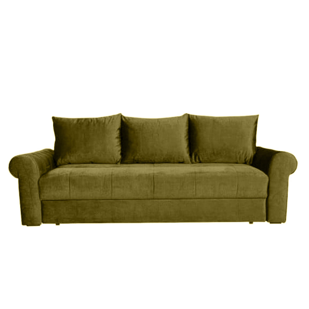 Canapea Extensibila Trendy, 3 Locuri, Lada Depozitare, Verde Olive, 243 Cm