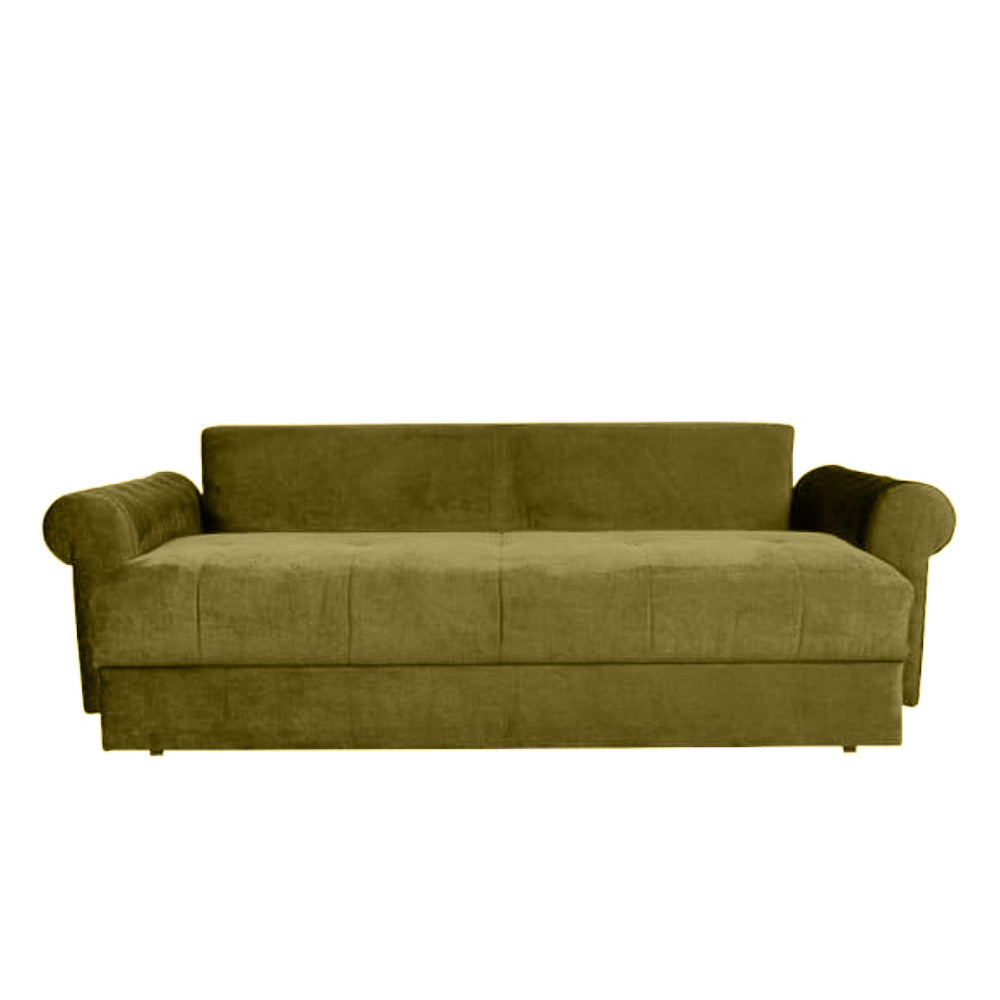 Canapea Extensibila Trendy, 3 Locuri, Lada Depozitare, Verde Olive, 243 Cm