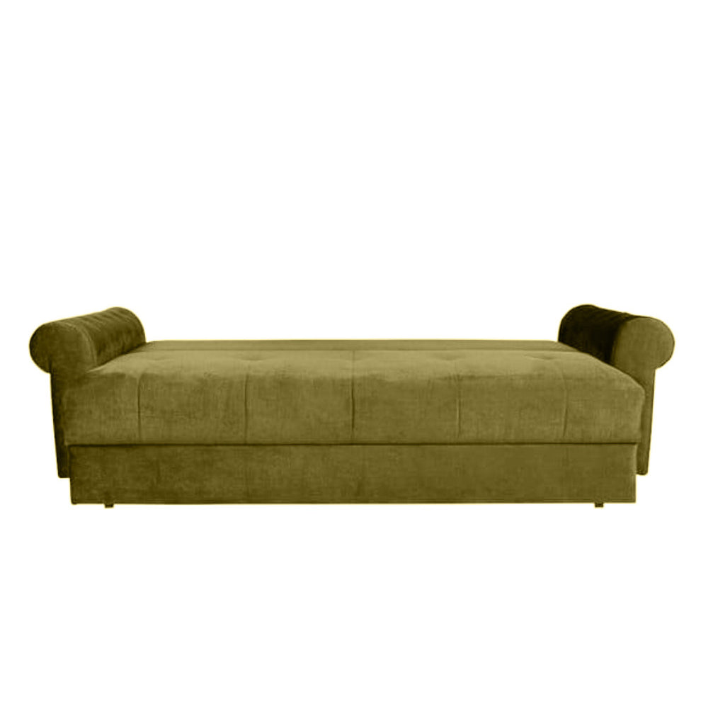 Canapea Extensibila Trendy, 3 Locuri, Lada Depozitare, Verde Olive, 243 Cm