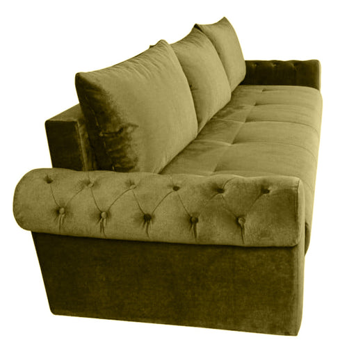 Canapea Extensibila Trendy, 3 Locuri, Lada Depozitare, Verde Olive, 243 Cm
