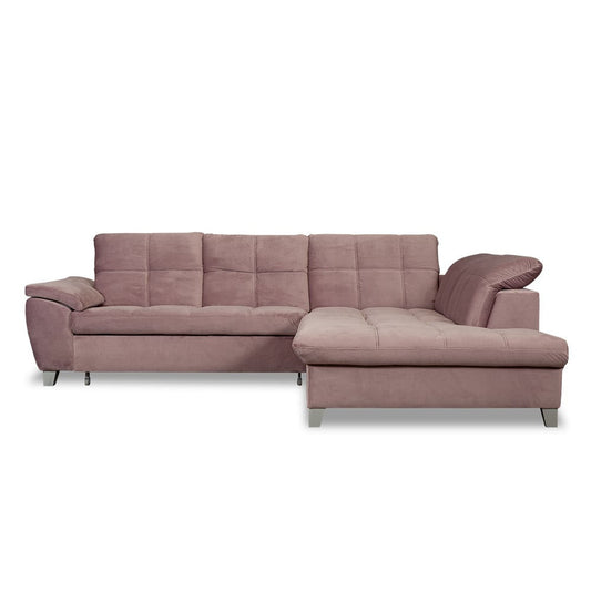 Coltar Extensibil Cu Otoman Mare 5 Locuri, Tetiere Reglabile, 300 Cm #variant:roz #variant:dreapta