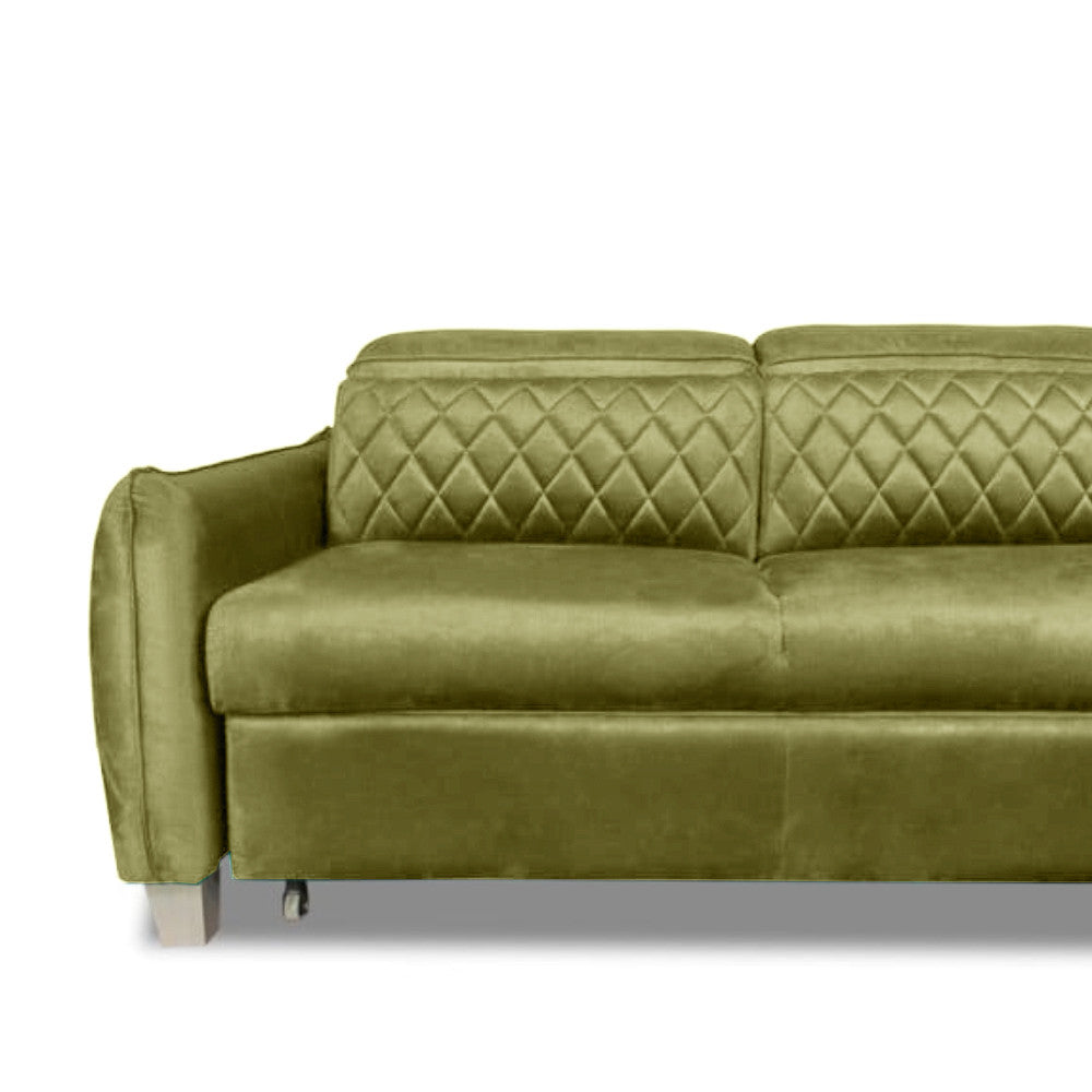 Coltar Extensibil Cu Insula Dreapta Tiago, 5 Locuri, Tetiere Reglabile, Verde Olive, 243 Cm