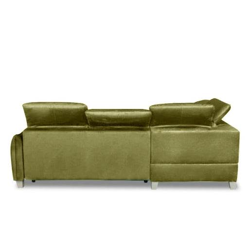 Coltar Extensibil Cu Insula Stanga Tiago, 5 Locuri, Tetiere Reglabile, Verde Olive, 243 Cm