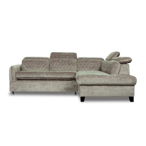 Coltar Extensibil Cu Otoman Dreapta Tiago, 5 Locuri, Tetiere Reglabile, Maro, 255 Cm