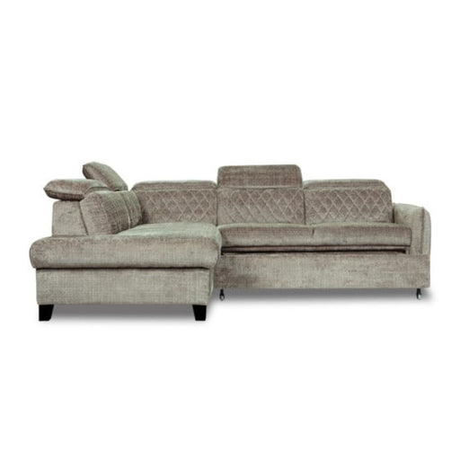 Coltar Extensibil Cu Otoman Stanga Tiago, 5 Locuri, Tetiere Reglabile, Maro, 255 Cm