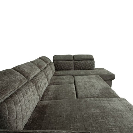 Coltar U Extensibil Tiago, Dreapta, Lada Depozitare, 6 Locuri, Tetiere Reglabile, Colonial  Si Maro, 330 Cm