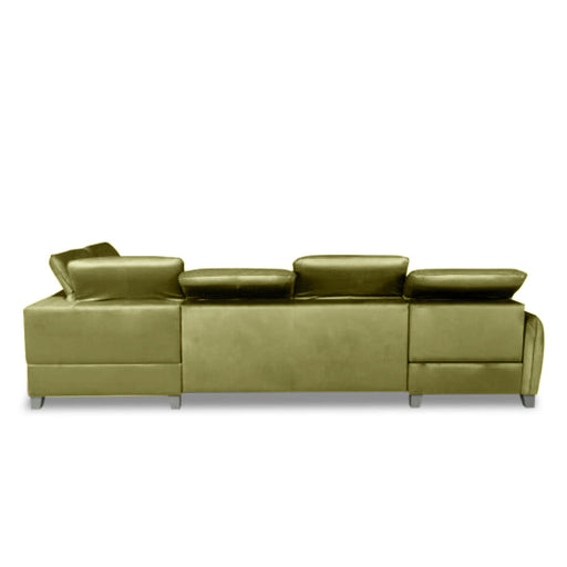 Coltar U Extensibil Tiago, Cu Lada, Dreapta, 6 Locuri, Tetiere Reglabile, Verde Olive, 330 Cm