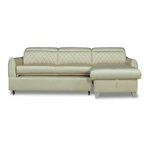 Coltar Extensibil Cu Insula Dreapta Cu Lada Tiago, 5 Locuri, Tetiere Reglabile, Crem, 243 Cm