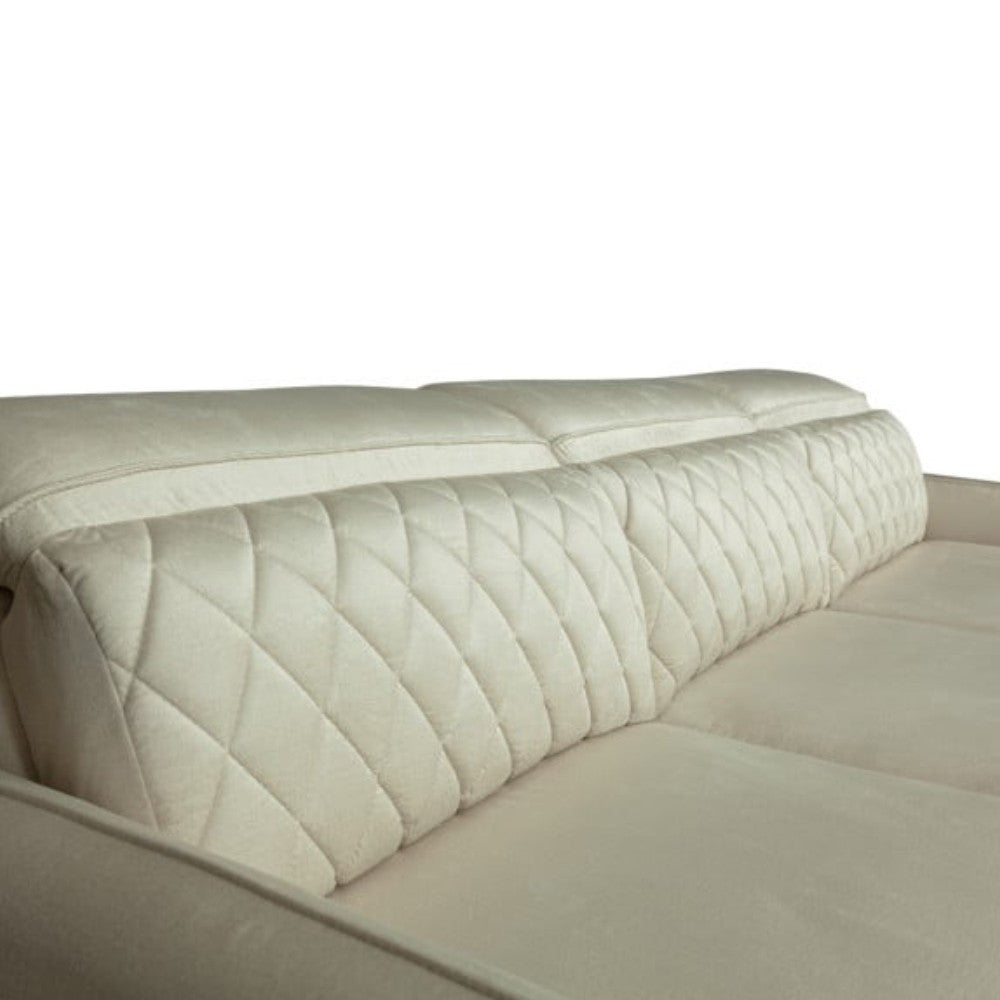 Coltar Extensibil Cu Insula Stanga Cu Lada Tiago, 5 Locuri, Tetiere Reglabile, Crem, 243 Cm
