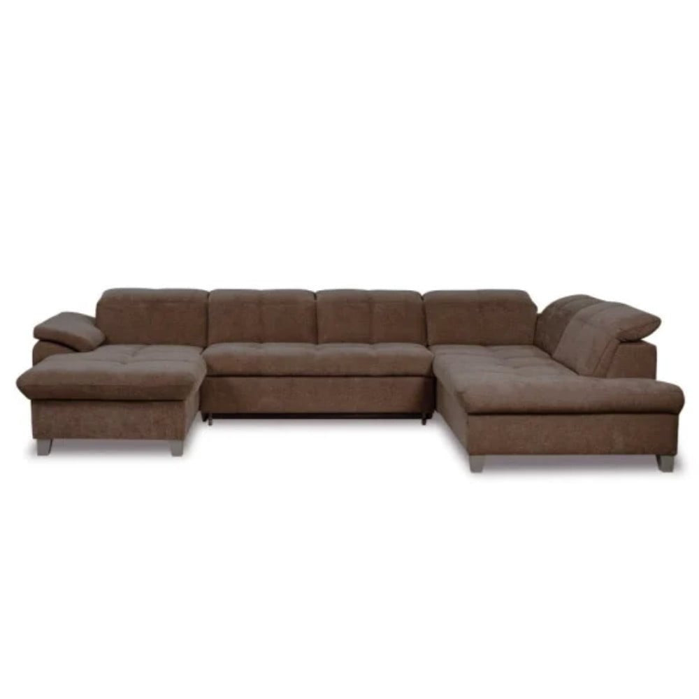 Coltar U Extensibil Sevilia Lux 6 Locuri, Tetiere Reglabile, 355 Cm #variant:maro