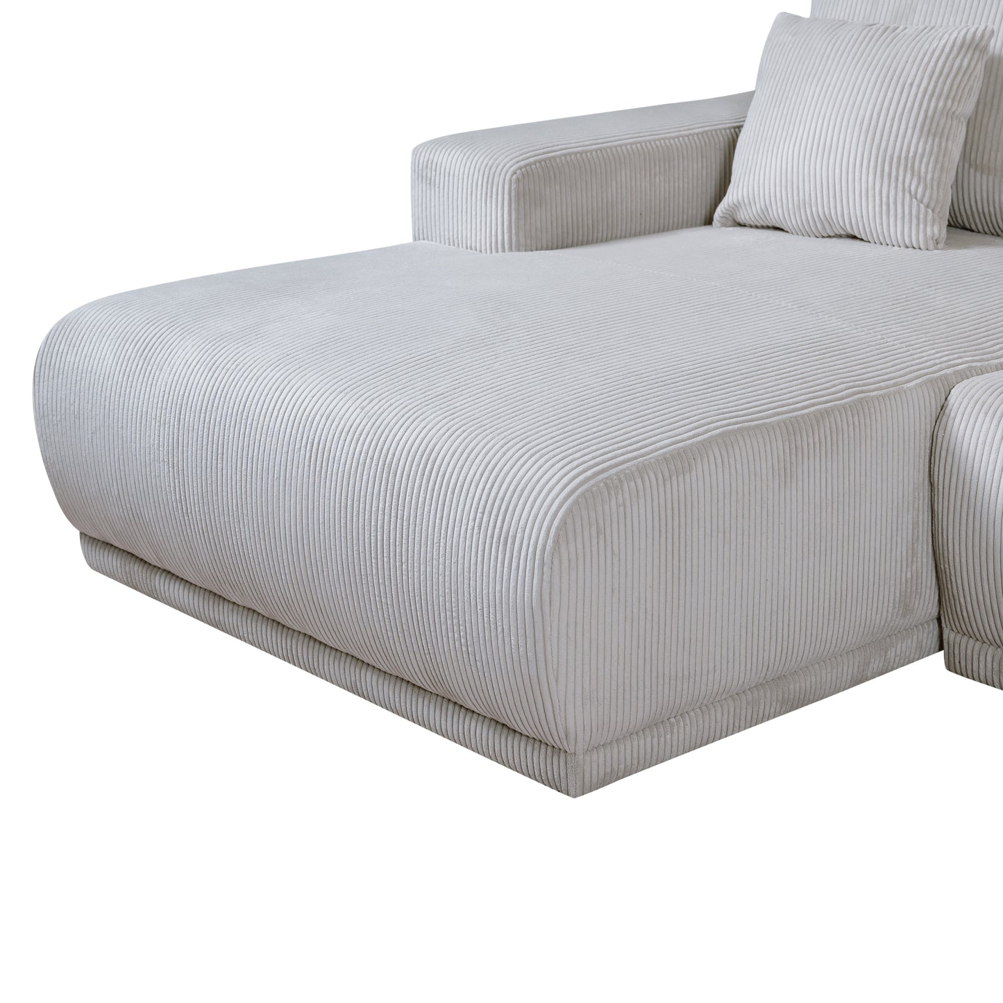 Coltar U Extensibil Otis Stanga, 6 Locuri, Lada Depozitare, Gri deschis, 357 Cm