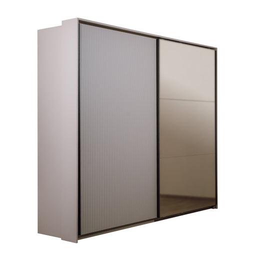 Set Dormitor Destiny, Pat Cu Dimensiune saltea 160 X 200 Cm, 2 Noptiere Si Dulap, Somiera Rabatabila