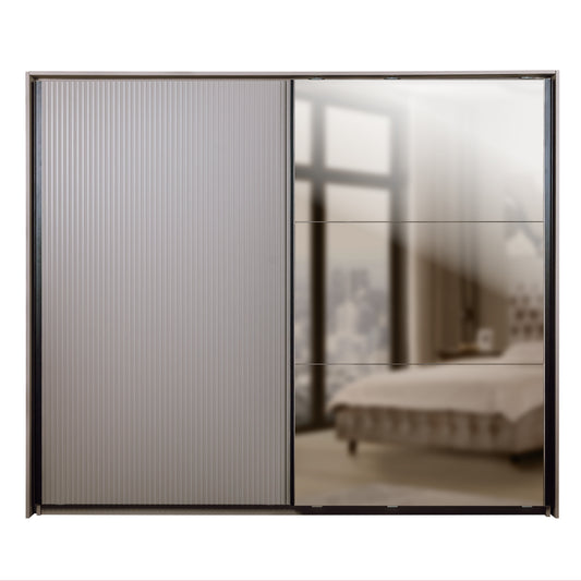 Set Dormitor Destiny, Pat Cu Dimensiune saltea 160 X 200 Cm, 2 Noptiere Si Dulap, Somiera Rabatabila