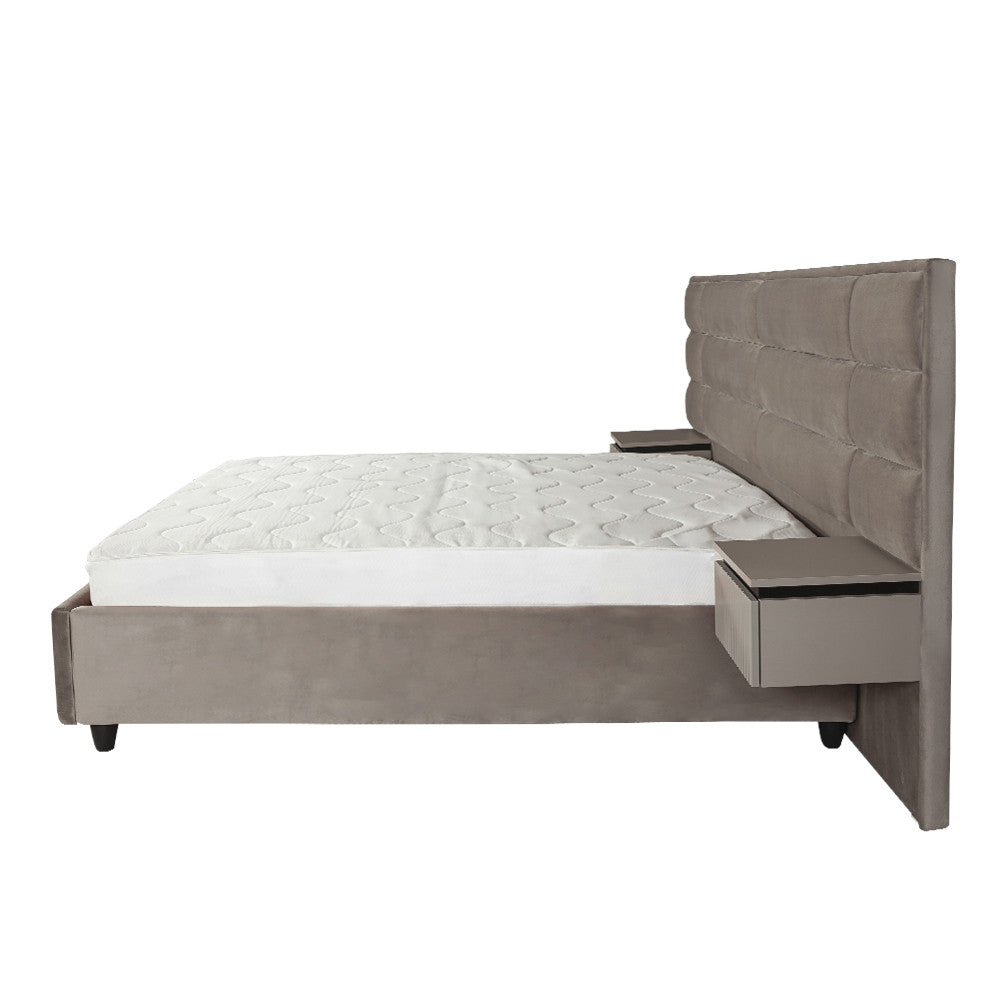 Set Dormitor Destiny, Pat Cu Dimensiune saltea 160 X 200 Cm, 2 Noptiere Si Dulap, Somiera Rabatabila