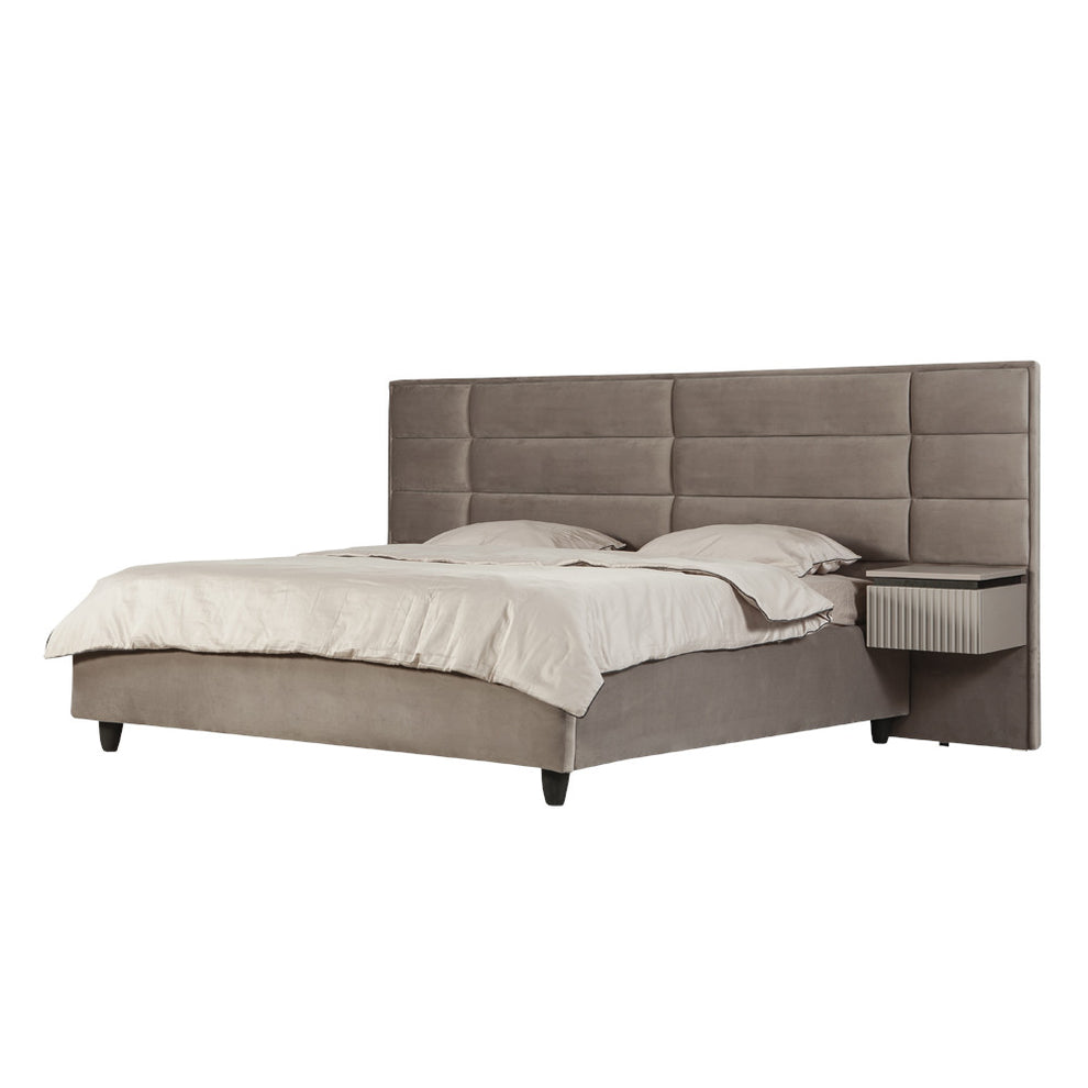 Set Dormitor Destiny, Pat Cu Dimensiune saltea 160 X 200 Cm, 2 Noptiere Si Dulap, Somiera Rabatabila