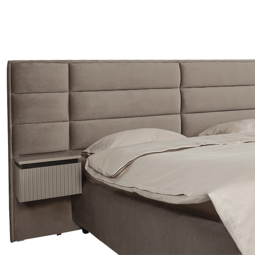 Set Dormitor Destiny, Pat Cu Dimensiune saltea 160 X 200 Cm, 2 Noptiere Si Dulap, Somiera Rabatabila