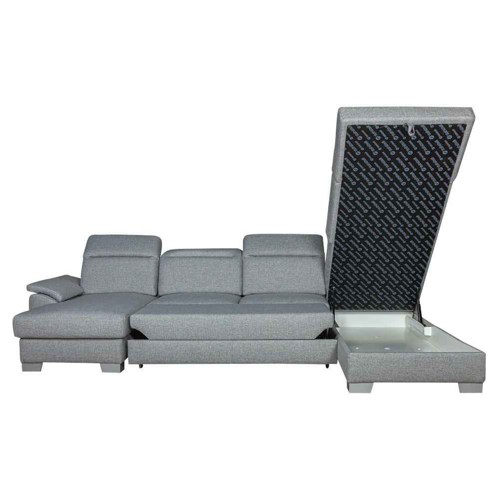 Coltar U Extensibil Cu Lada Dax, Tetiere Reglabile, 375 Cm