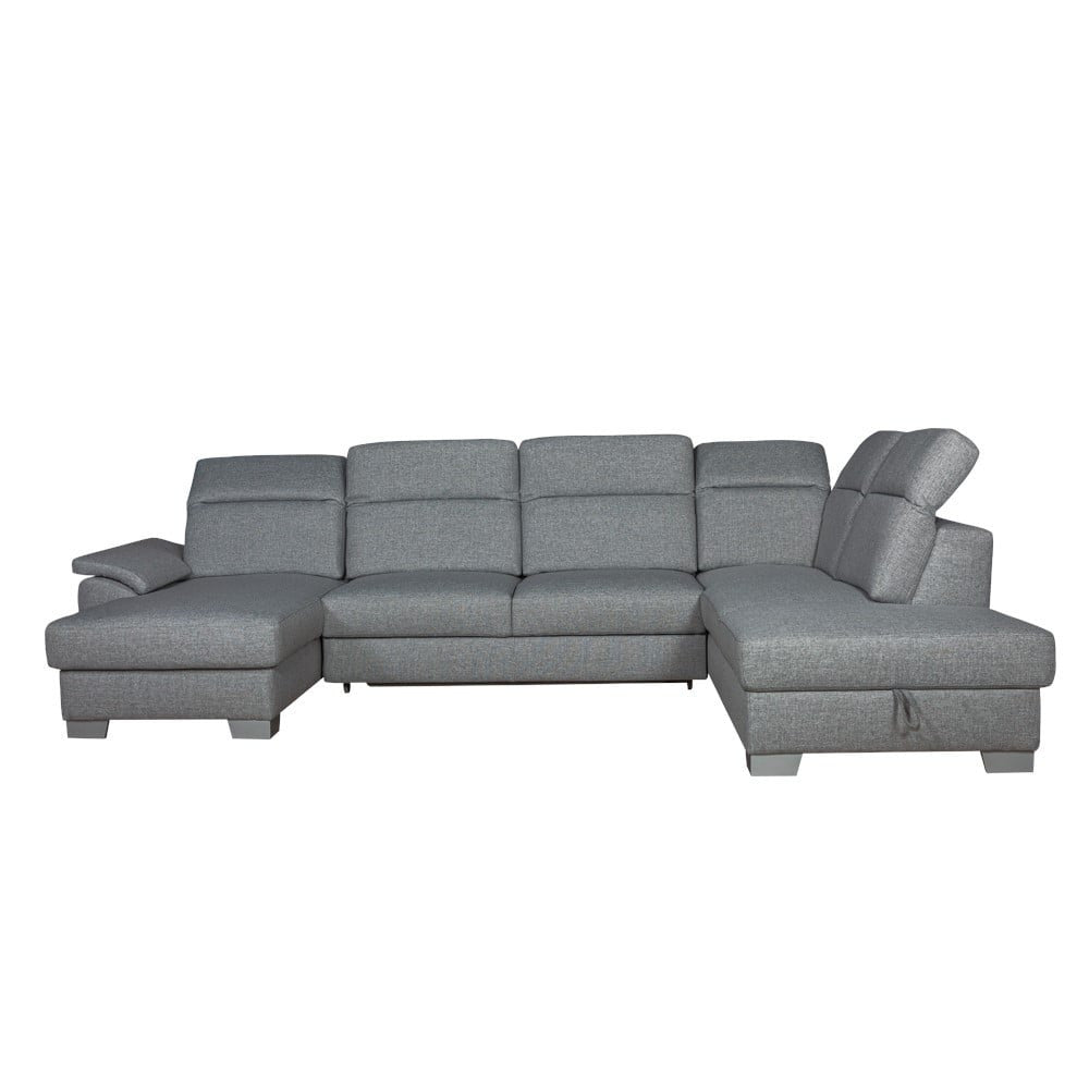 Coltar U Extensibil Cu Lada Dax, Tetiere Reglabile, 375 Cm