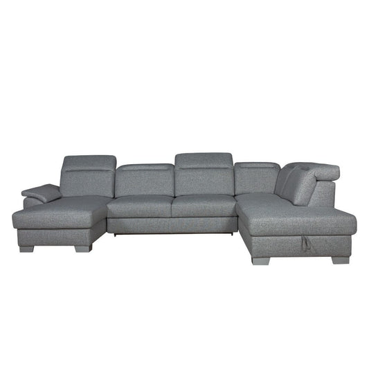 Coltar U Extensibil Cu Lada Dax, Tetiere Reglabile, 375 Cm #variant:gri-deschis #variant:dreapta #variant:cu-lada