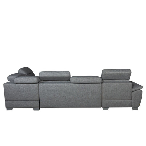 Coltar U Extensibil Cu Lada Dax, Tetiere Reglabile, 375 Cm gri deschis dreapta cu lada