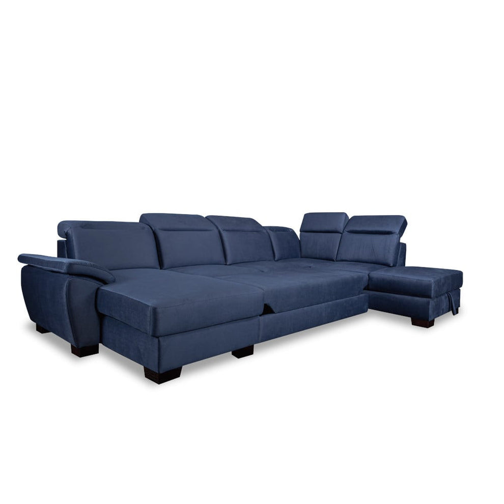 coltar-u-extensibil-cu-lada-dax-tetiere-reglabile-375-cm albastru inchis dreapta cu lada
