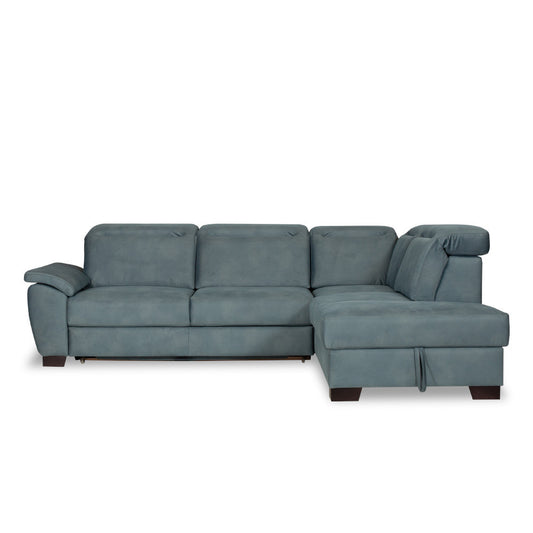 Coltar Extensibil Cu Otoman Dax, 5 Locuri, Lada Depozitare, 296 Cm #variant:albastru #variant:dreapta