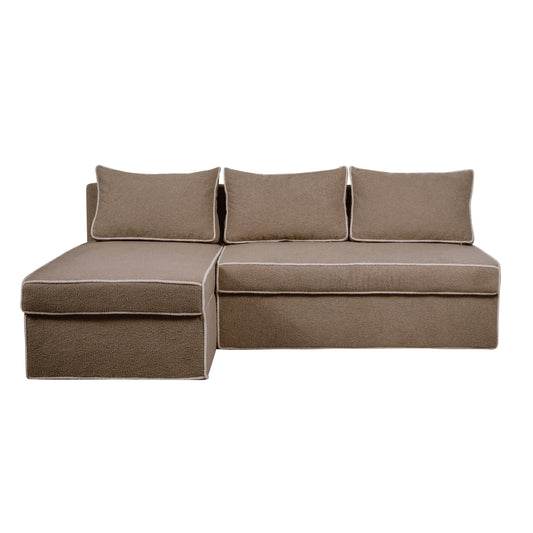 Coltar Extensibil New Modulo, Interschimbabil Stanga/Dreapta, 220 Cm bej cu lada #variant:bej #variant:cu-lada