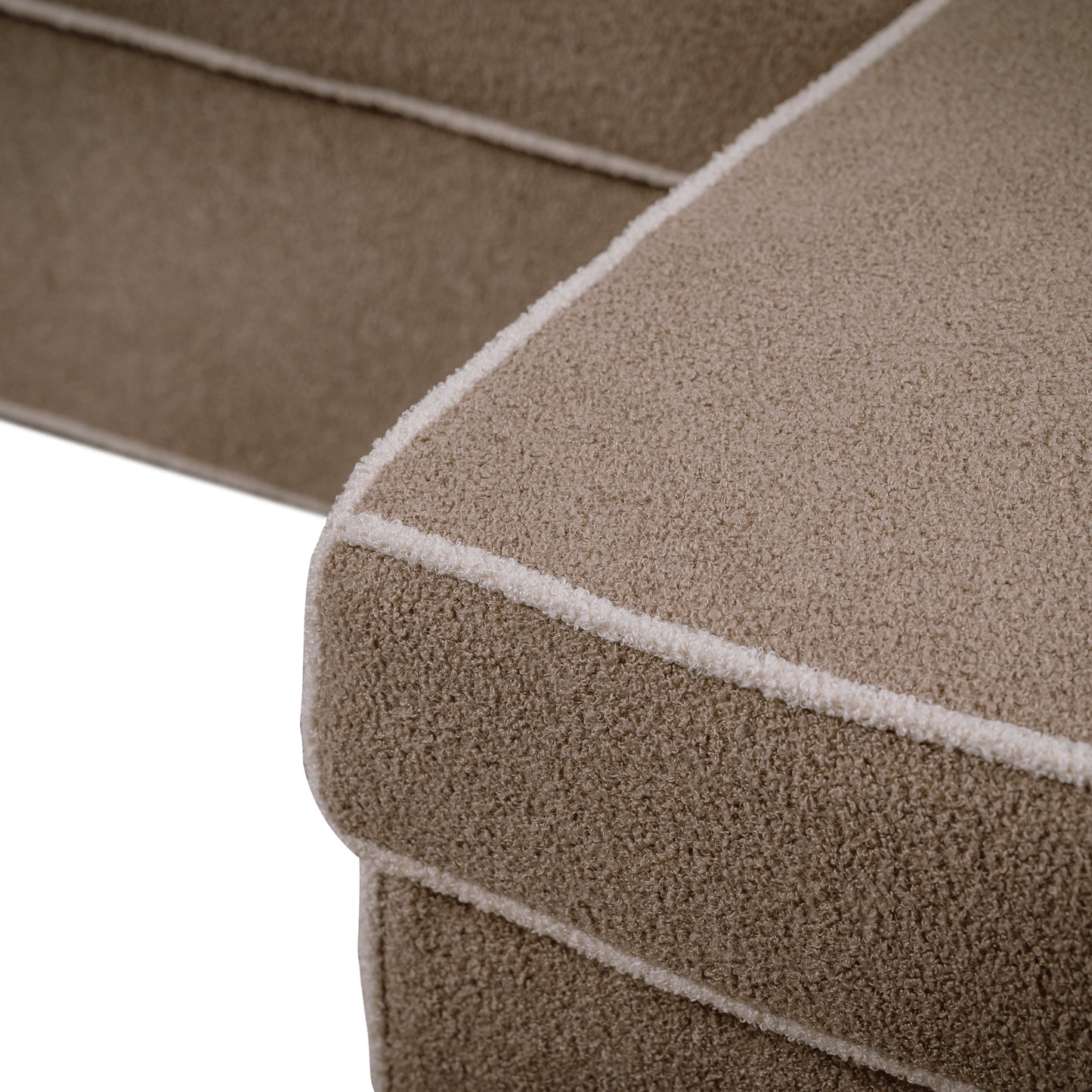 Coltar Extensibil Cu Lada New Modulo, Interschimbabil Stanga/Dreapta, Bej inchis Boucle, 220 X 80 X 155 Cm