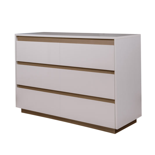 Comoda Phoenix Cu 3 Sertare, Alb Lucios, 113 Cm