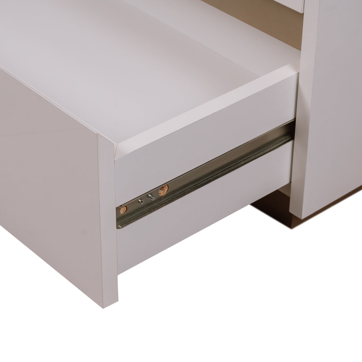 Comoda Phoenix Cu 3 Sertare, Alb Lucios, 113 Cm