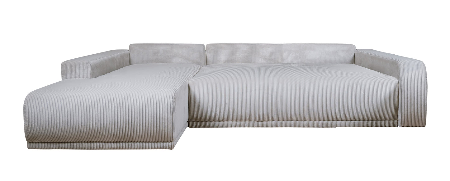 Coltar Extensibil Cu Otoman Stanga Otis, 5 Locuri, Lada Depozitare, Gri deschis, 280 Cm