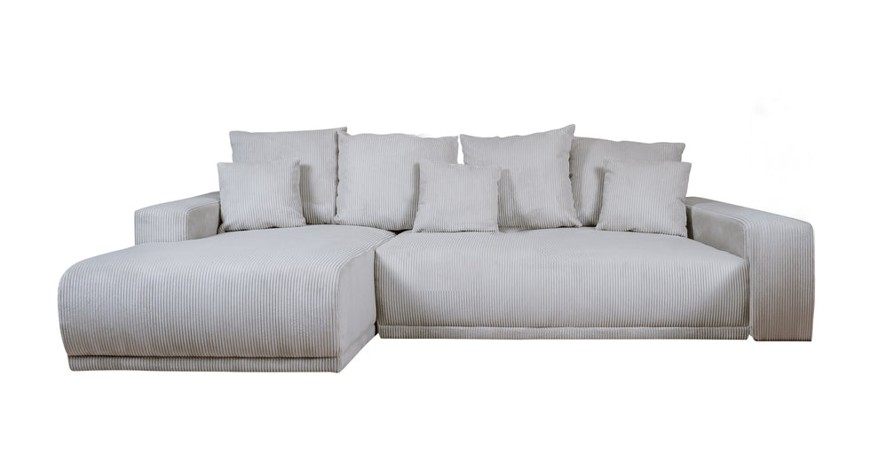 Coltar Extensibil Otis, 5 Locuri, 280 Cm gri deschis stanga cu lada