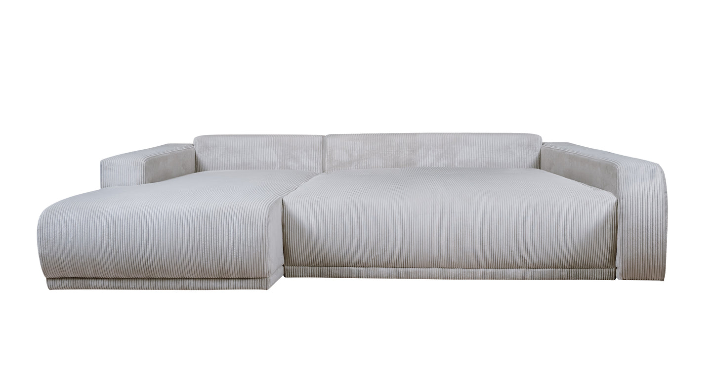 Coltar Extensibil Otis, 5 Locuri, 280 Cm gri deschis stanga cu lada