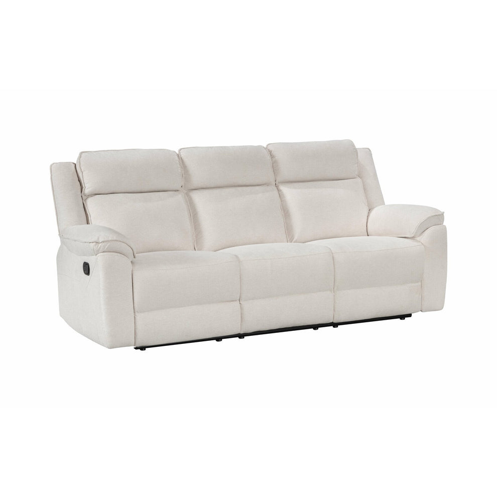 Canapea 3 Locuri Malvina Recliner Manual, Bej, 213 x 94 x 104 Cm