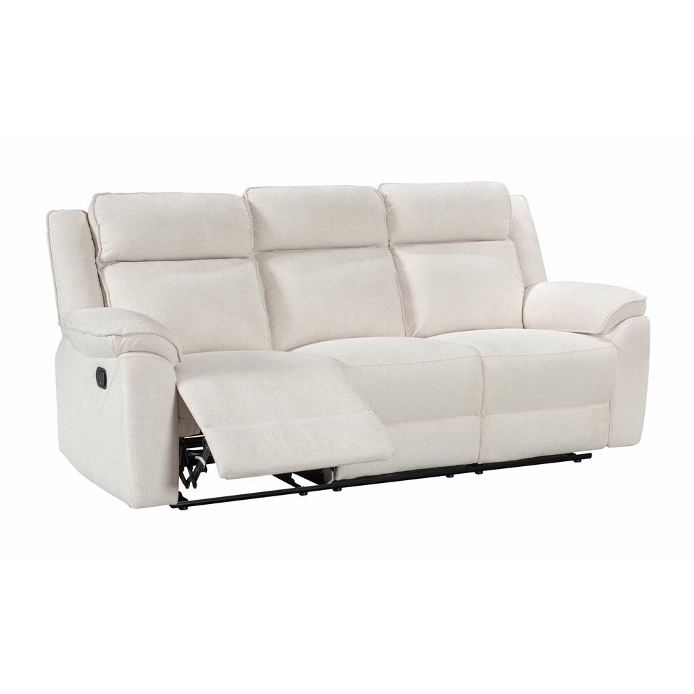 Canapea 3 Locuri Malvina Recliner Manual, Bej, 213 x 94 x 104 Cm