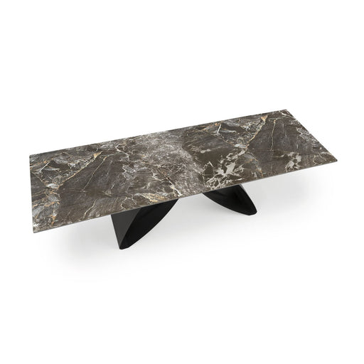 Masa Extensibila Density Negru Si Alb Ceramic, 180/260 x 90 x 76 Cm