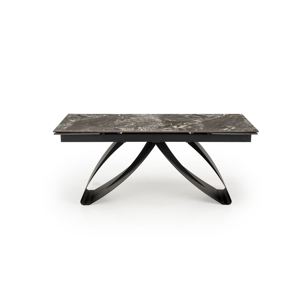 Masa Extensibila Density Negru Si Alb Ceramic, 180/260 x 90 x 76 Cm